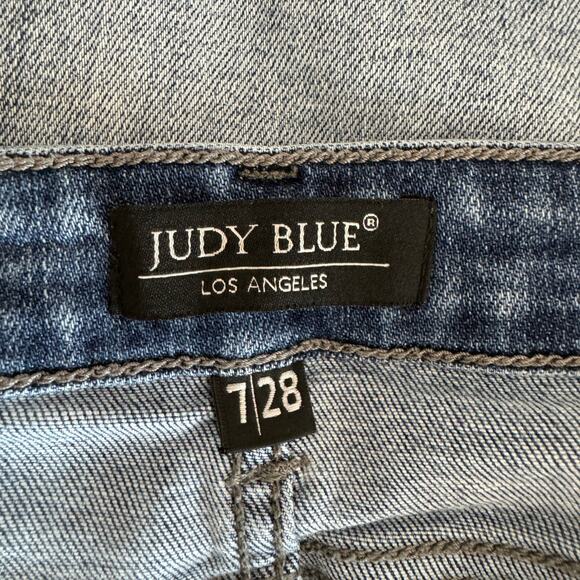 JUDY BLUE Boyfriend Fit Denim Jeans Womens Size 7/28 Relaxed Distressed - Picture 8 of 11